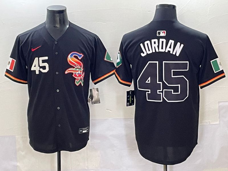 Men 2025 Chicago White Sox #45 Jordan Black Game Nike MLB Jersey style 54